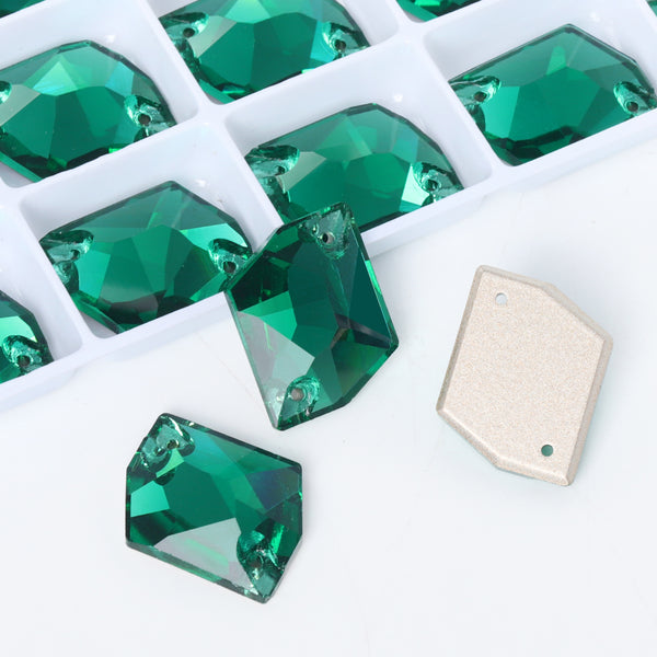 Emerald Cosmic Shape High Quality Glass Sew-on Rhinestones WholesaleRhinestone