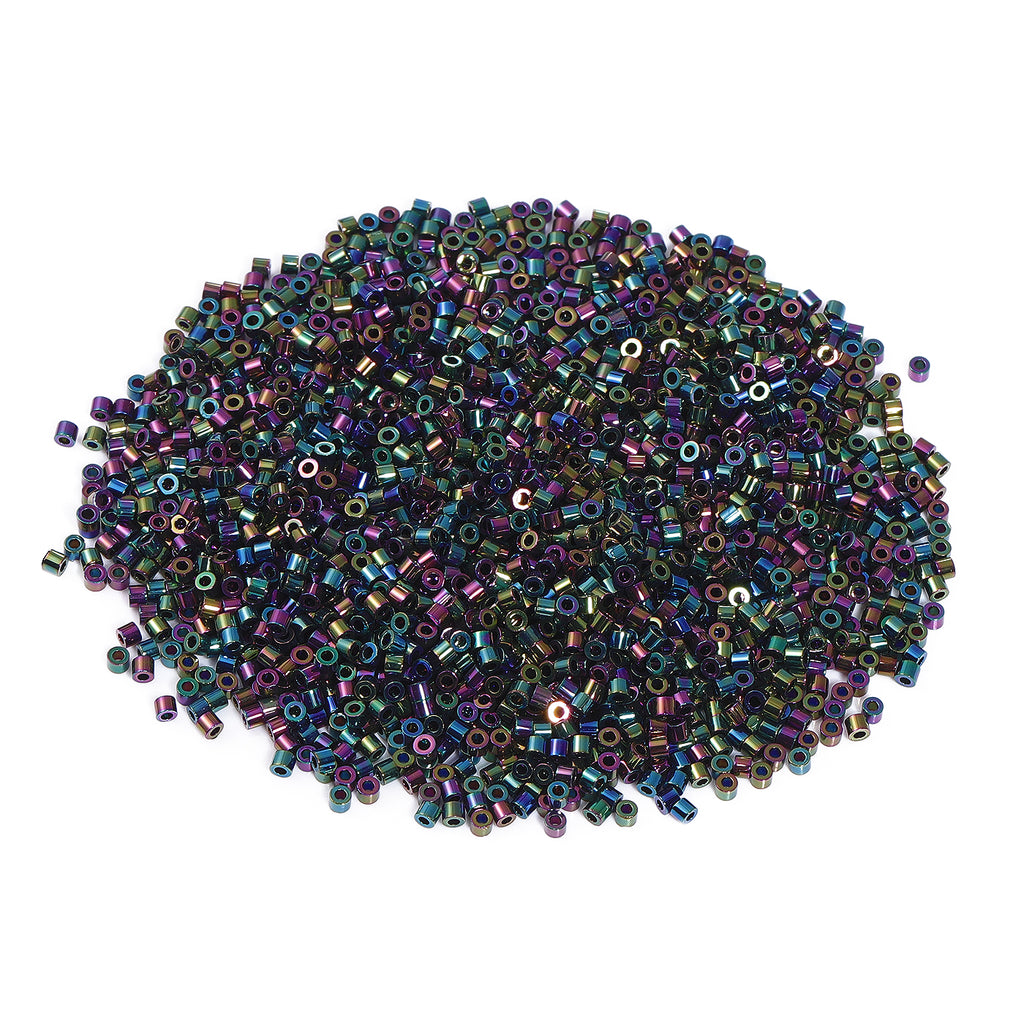 Metallic Rainbow Luster Color Hight Quality Glass Cylinder Seed Beads 1.6 MM Size JS3007 WholesaleRhinestone