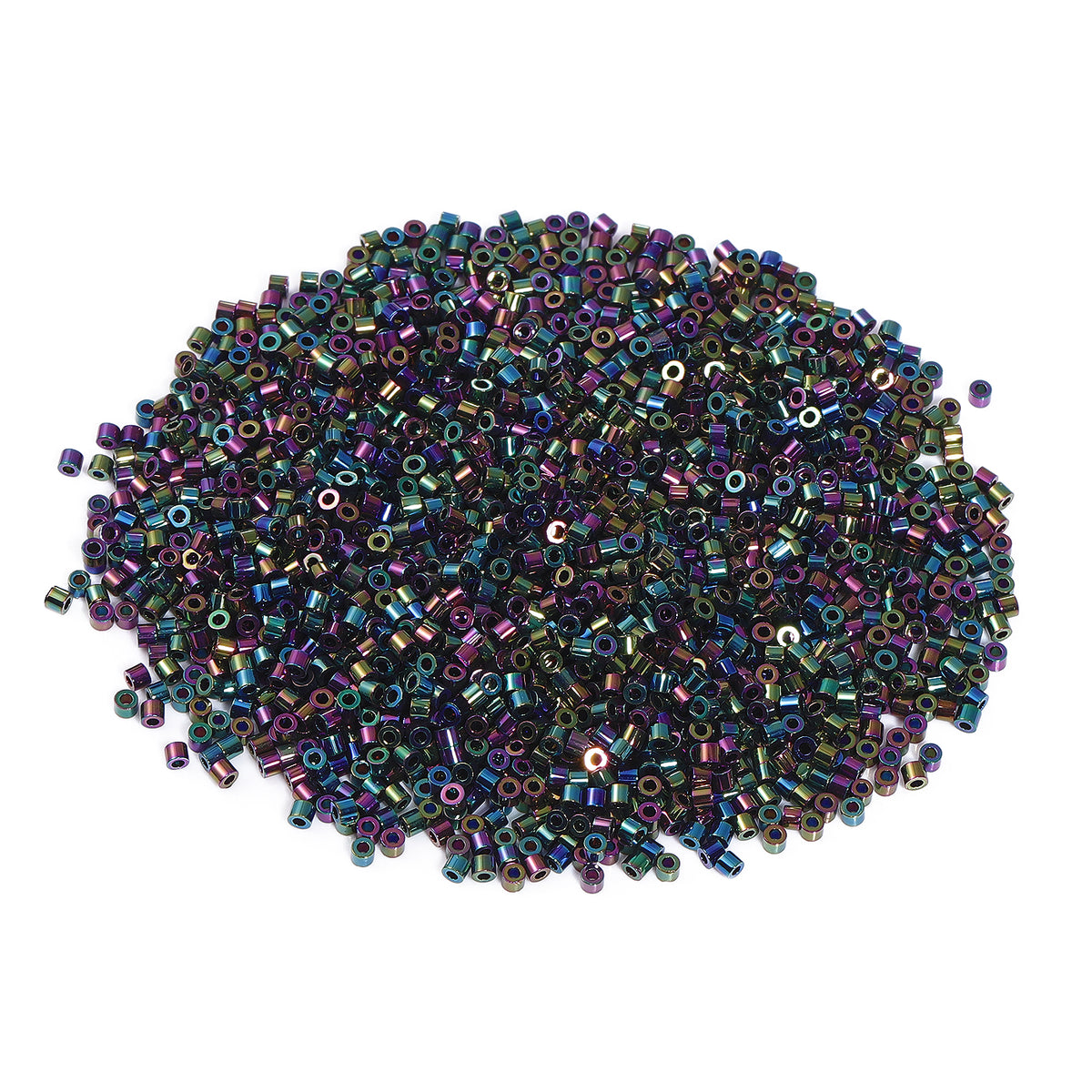 Metallic Rainbow Luster Color Hight Quality Glass Cylinder Seed Beads 1.6 MM Size JS3007 WholesaleRhinestone