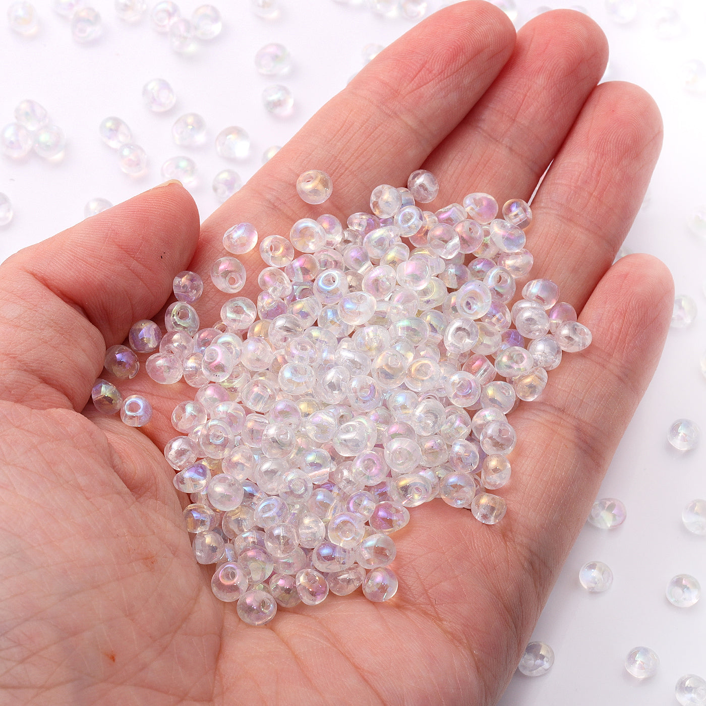 Various Colors Transparent AB Drop Shape Glass Seed Beads