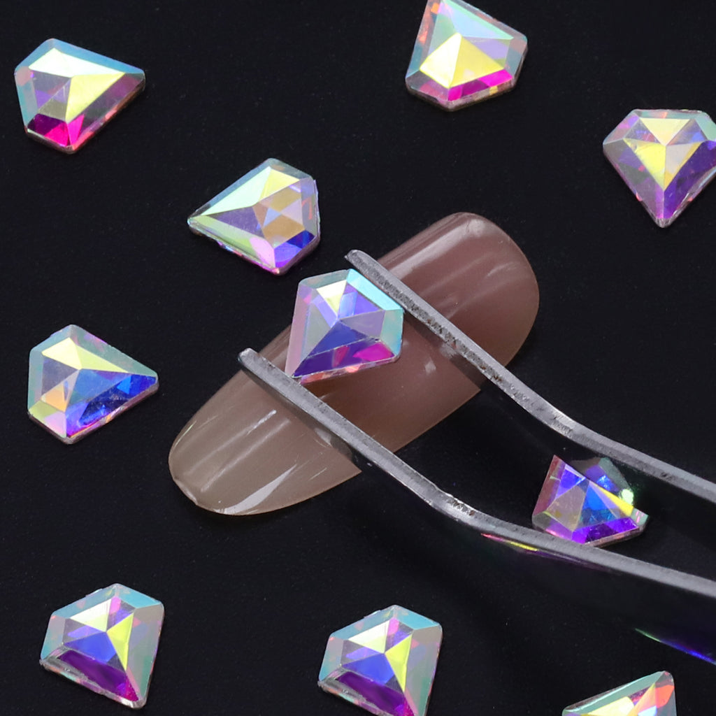 Diamond Shape Crystal AB Glass Flat Back Fancy Rhinestones