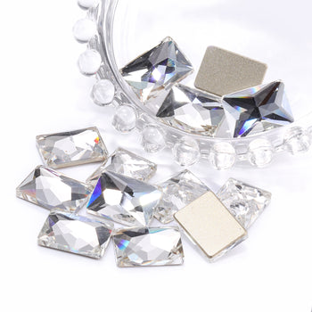 Crystal Rectangle Shape High Quality Glass Beveled Flat Back Rhinestones WholesaleRhinestone