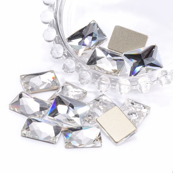 Crystal Rectangle Shape High Quality Glass Beveled Flat Back Rhinestones WholesaleRhinestone