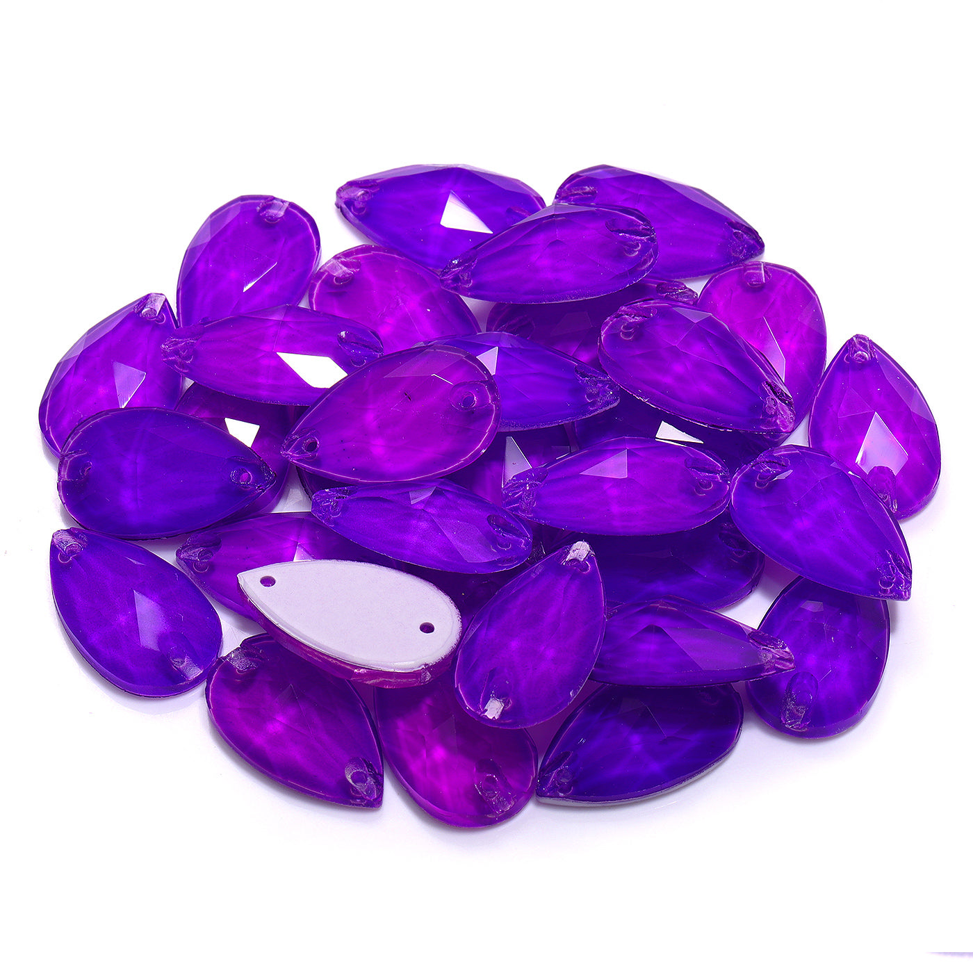 Mocha Neon Violet Drop Shape High Quality Glass Sew-on Rhinestones