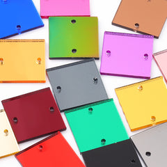 Square Shape Multi Colors Acrylic Sew-on Mirror For Dance Costume WholesaleRhinestone