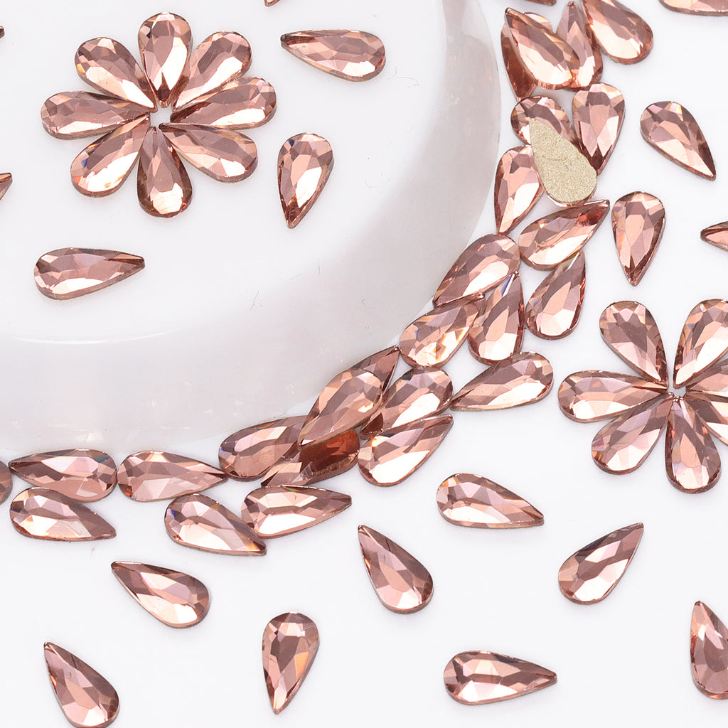 Raindrop Shape Champagne Flat Back Fancy Rhinestones WholesaleRhinestone