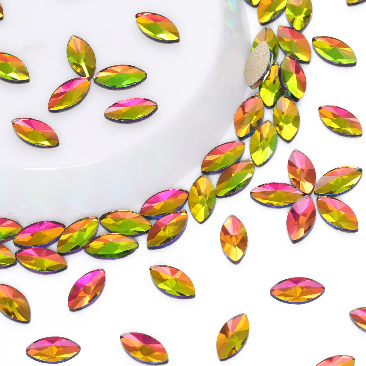 Navette Shape Rainbow Flat Back Fancy Rhinestones WholesaleRhinestone