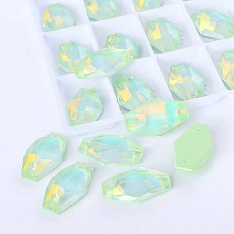 Light Azore AM Hexagon Shape High Quality Glass Sew-on Rhinestones