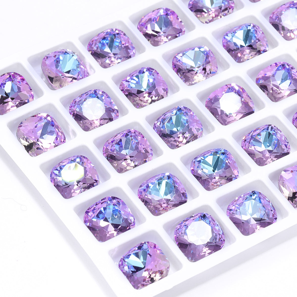 Vitrail Light Cushion Square Shape High Quality Glass Pointed Back Fancy Rhinestones WholesaleRhinestone