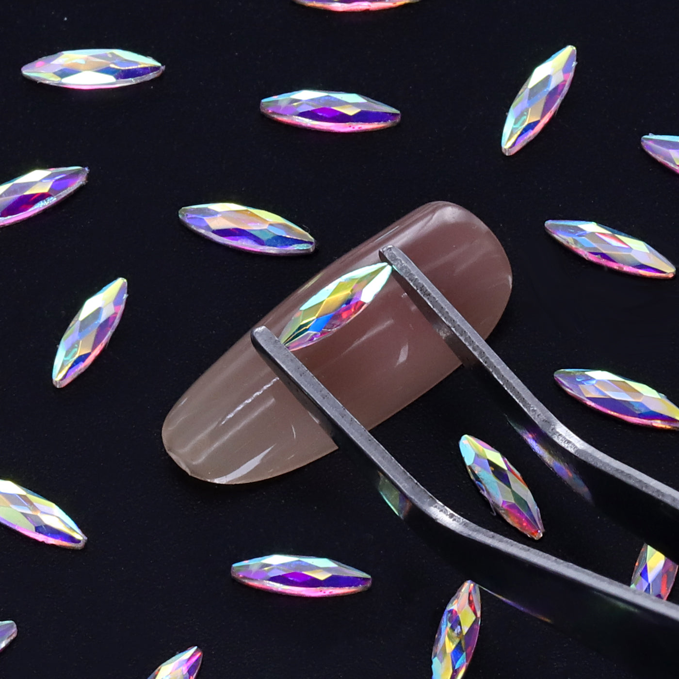 Navette Form Crystal AB Flat Rücken ausgefallene Strasssteine