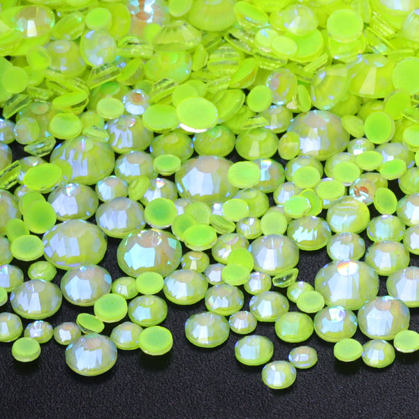 Mixed Sizes Mocha Shimmer Citrine Glass Flat Back Rhinestones For Nail Art WholesaleRhinestone