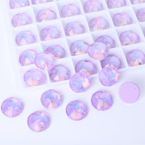Lavender AM XIRIUS Round Shape High Quality Glass Sew-on Rhinestones