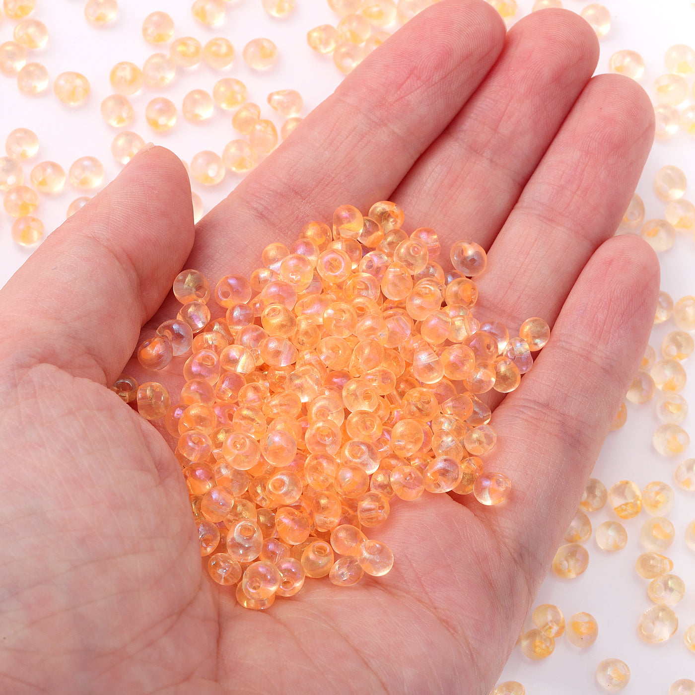 TMAB010 Transparent AB Drop Shape Glass Seed Beads Secondary image