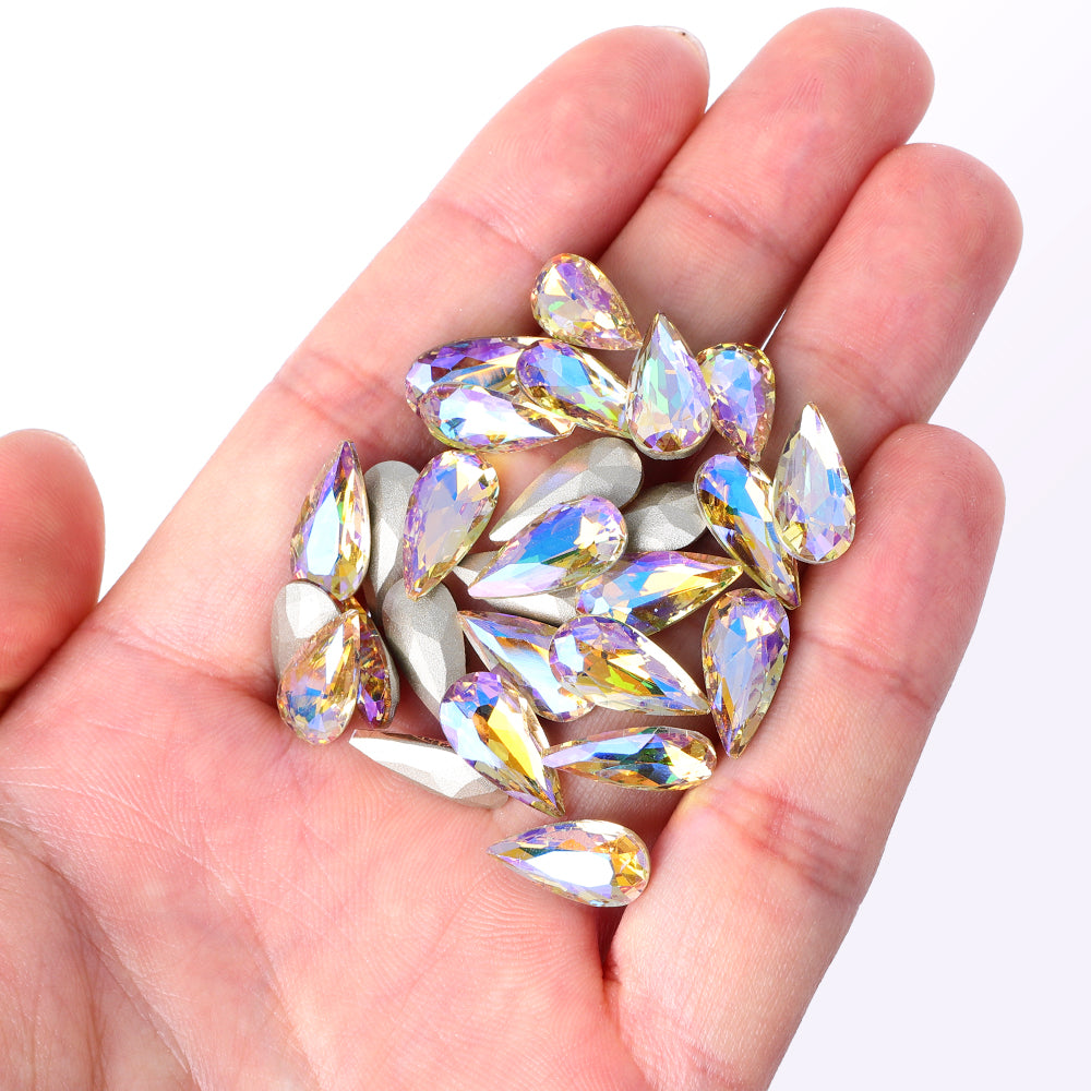 Paradise Shine Teardrop Shape High Quality Glass Pointed Back Fancy Rhinestones Второстепенное изображение товара