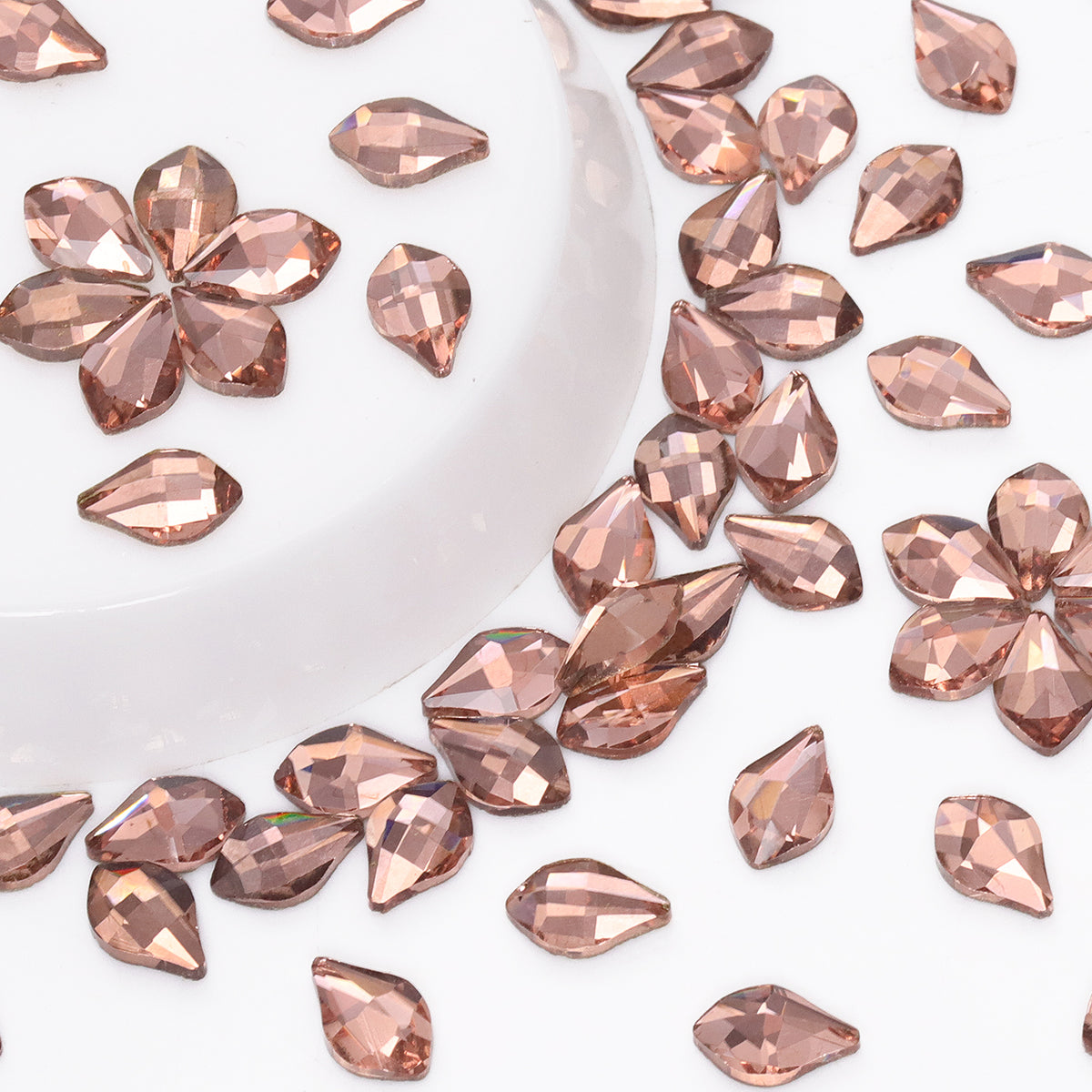 Maple leaves Shape Champagne Flat Back Fancy Rhinestones WholesaleRhinestone