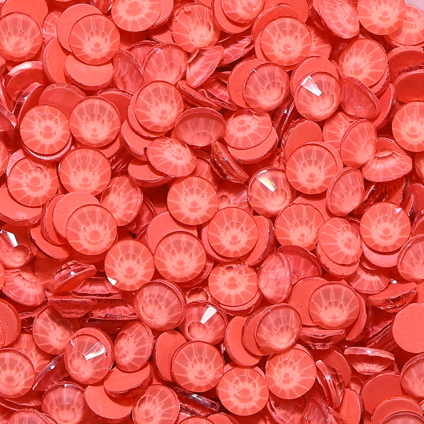 Neon Coral Red Glass FlatBack Neon Rhinestones Secondary image
