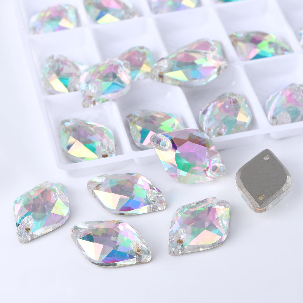 Crystal Phantom Lemon Shape High Quality Glass Sew-on Rhinestones WholesaleRhinestone
