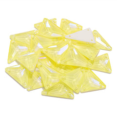 Electric Neon Light Topaz Slim Triangle Shape High Quality Glass Sew-on Rhinestones