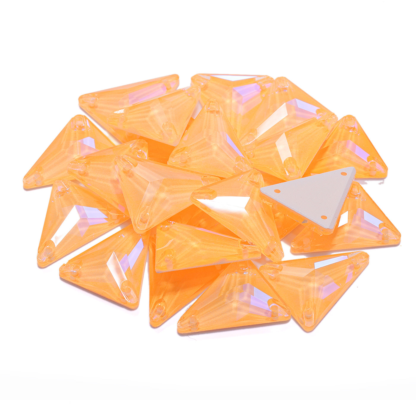 Elektrisk neon solros smal triangel form högkvalitativ glas Sew-on Rhinestones Sekundär produktbild