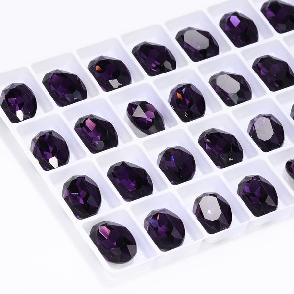 Ametyst oval form af høj kvalitet af høj kvalitet pegede tilbage fancy rhinestones