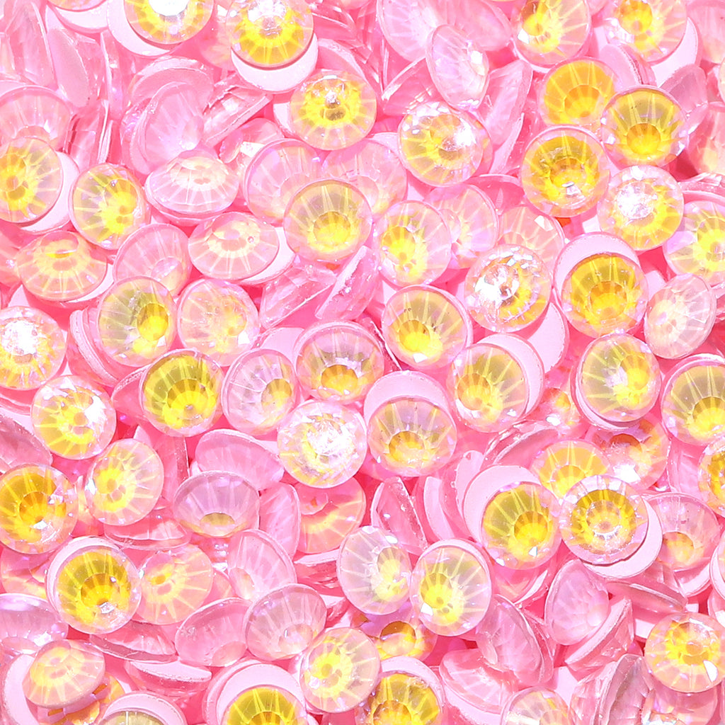 Neon Pink Snowy White AB Glass FlatBack Neon Rhinestones WholesaleRhinestone