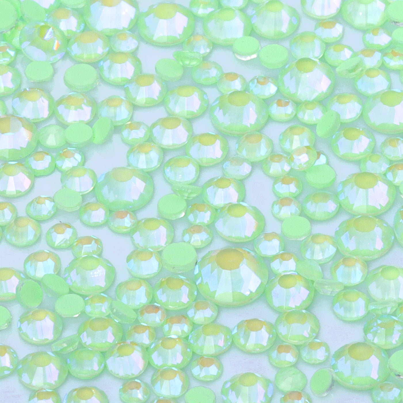 Mixed Sizes Neon Mint Mambo AB Glass Flat Back Rhinestones For Nail Art Secondary image