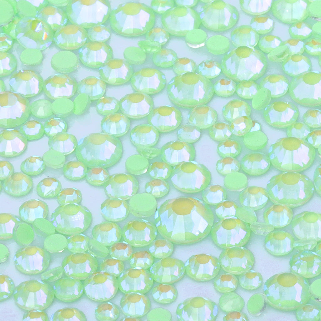 Mixed Sizes Neon Mint Mambo AB Glass Flat Back Rhinestones For Nail Art WholesaleRhinestone