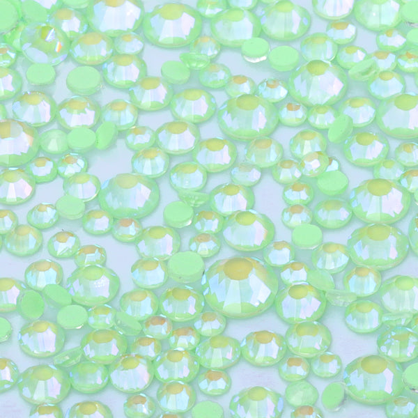 Mixed Sizes Neon Mint Mambo AB Glass Flat Back Rhinestones For Nail Art WholesaleRhinestone