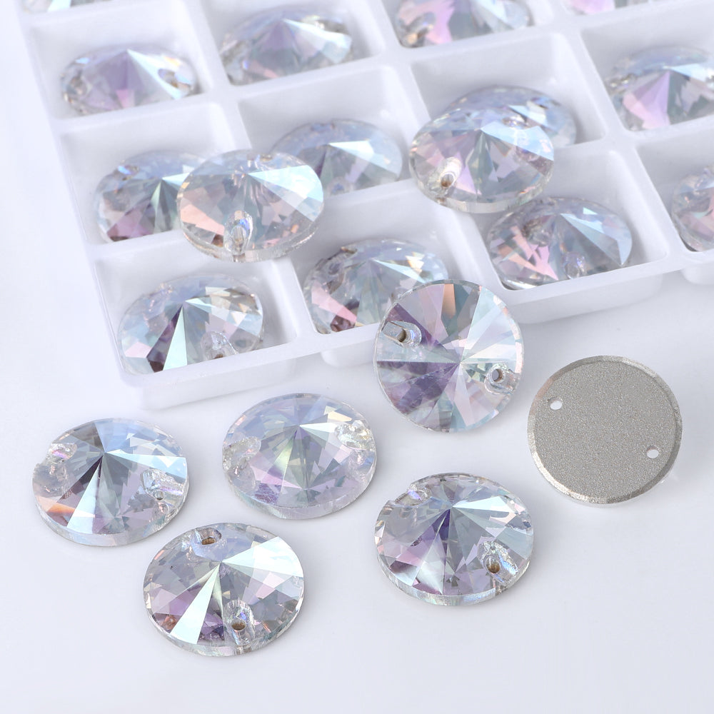 Crystal Transmission Rivoli  Shape High Quality Glass Sew-on Rhinestones WholesaleRhinestone