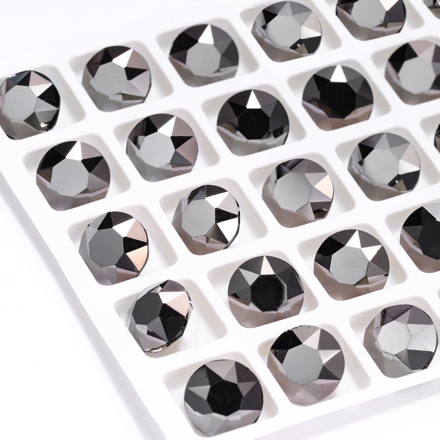 Jet Metallic Silver Xirius Chaton kształt Wysokiej jakości szkło wskazane do tyłu fantazyjne dysze