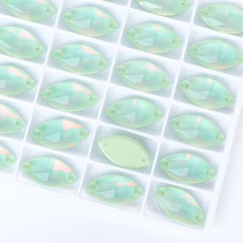 Light Azore AM Navette Shape High Quality Glass Sew-on Rhinestones WholesaleRhinestone