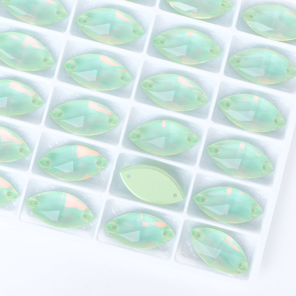 Light Azore AM Navette Shape High Quality Glass Sew-on Rhinestones WholesaleRhinestone