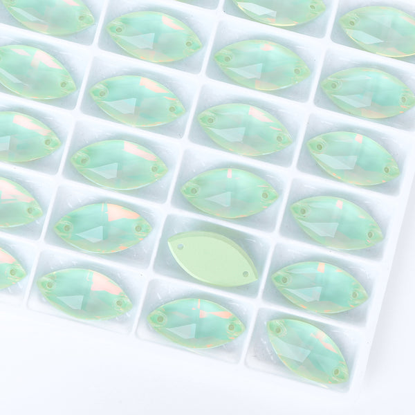 Light Azore AM Navette Shape High Quality Glass Sew-on Rhinestones WholesaleRhinestone