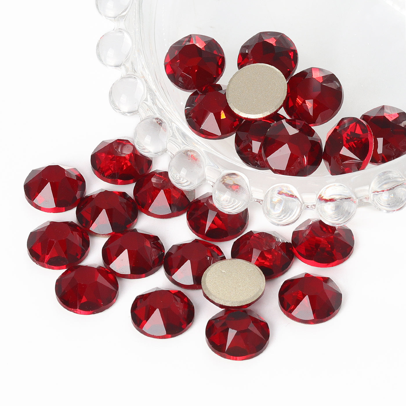 Siam XIRIUS Round Shape High Quality Glass Beveled Flat Back Rhinestones WholesaleRhinestone