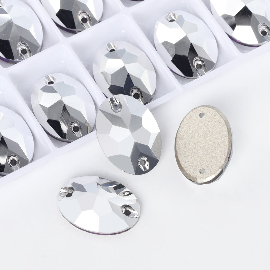 Comet Argent Light Oval Shape High Quality Glass Sew-on Rhinestones WholesaleRhinestone
