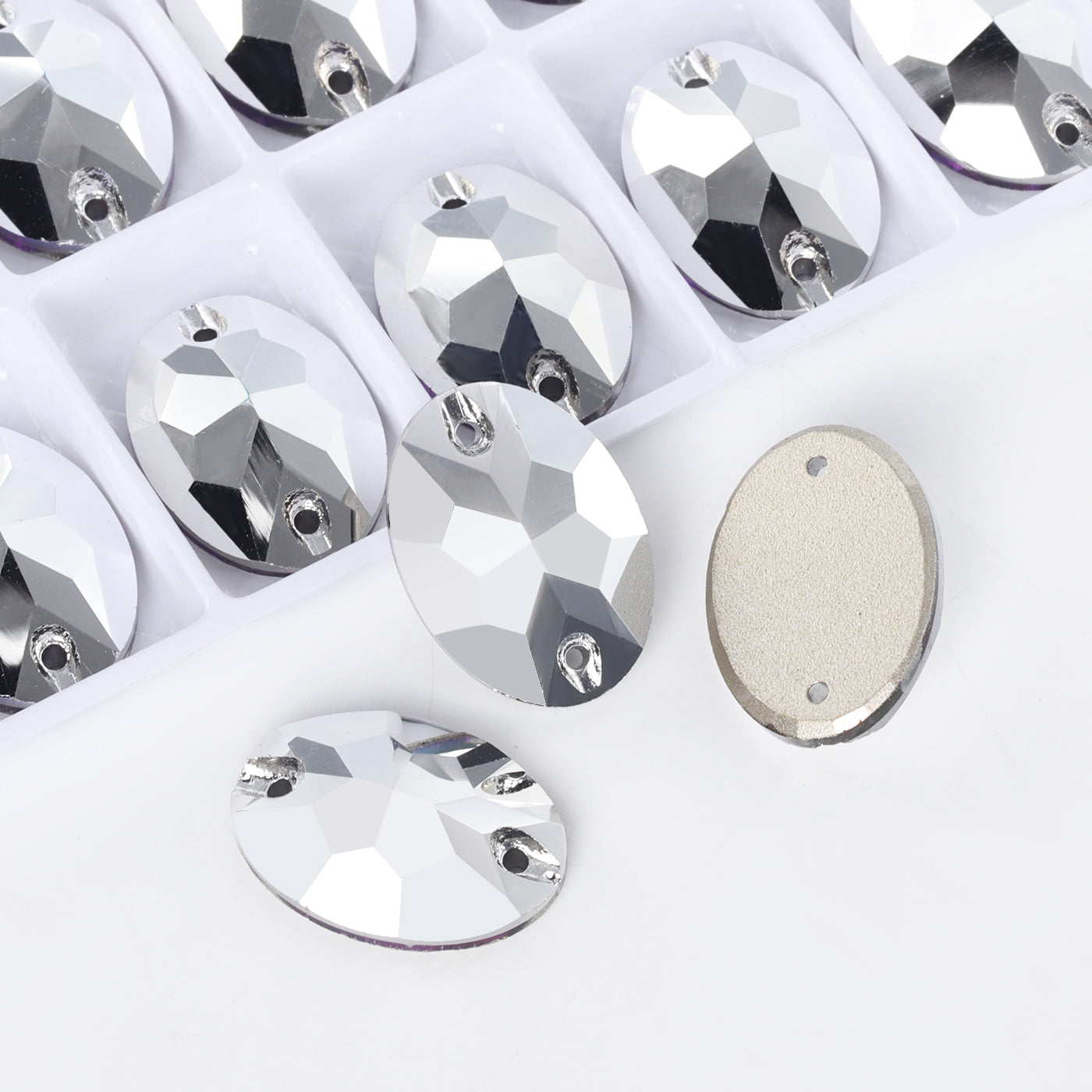 Comet Argent Light Oval Shape High Quality Glass Sew-on Rhinestones WholesaleRhinestone