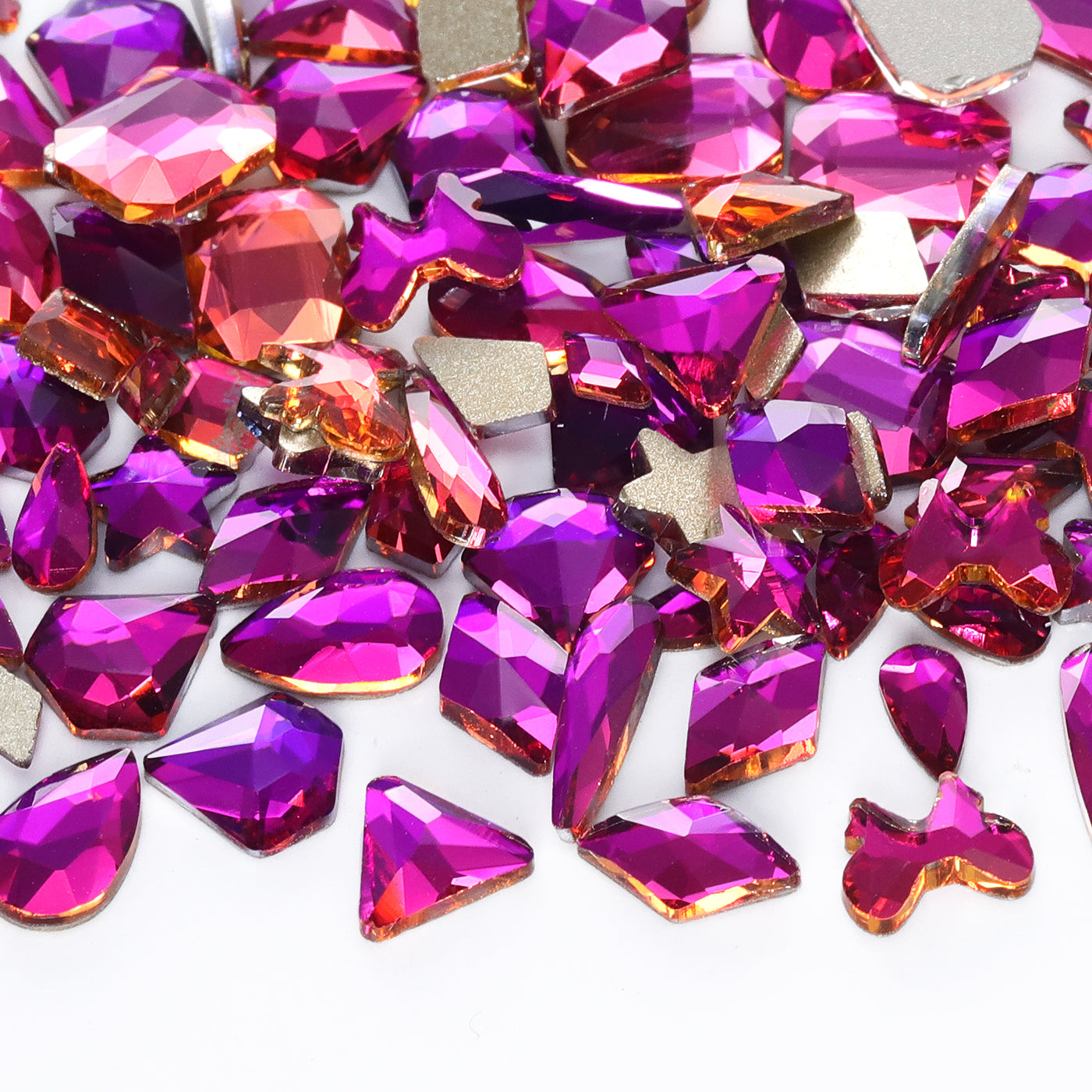 Mixed Shapes Purple Volcano Flat Back Fancy Rhinestones For Nail Art WholesaleRhinestone