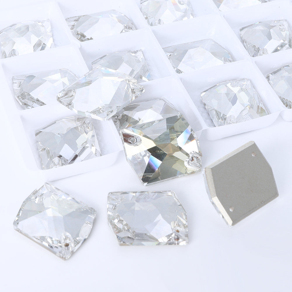 Silver Shade Cosmic Shape High Quality Glass Sew-on Rhinestones