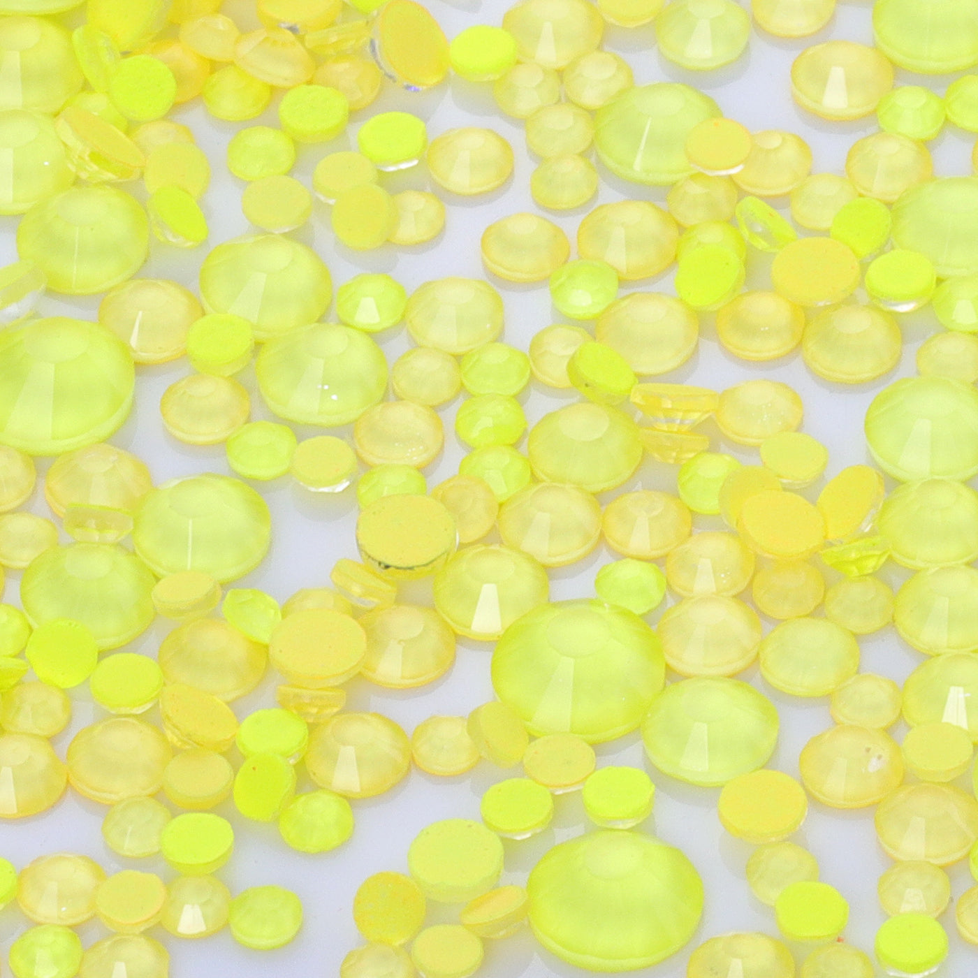 Mixed Sizes Neon Yellow Rose Glass Flat Back Rhinestones For Nail Art Secondary image