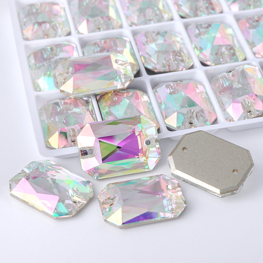 Crystal Phantom Octagon Shape High Quality Glass Sew-on Rhinestones WholesaleRhinestone