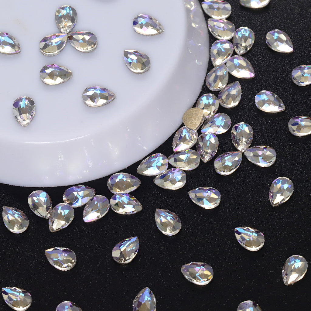 Raindrop Shape Blue Moonlight Flat Back Fancy Rhinestones WholesaleRhinestone