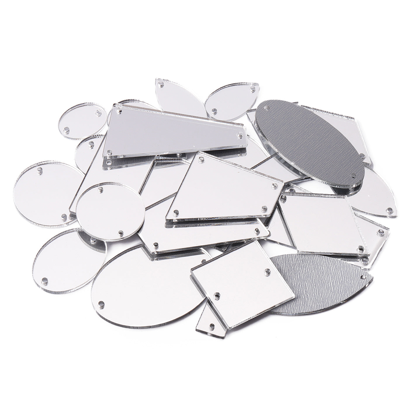 Silver White Mixed Shapes Acrylic Sew-on Mirror For Dance Costume WholesaleRhinestone Hauptbild