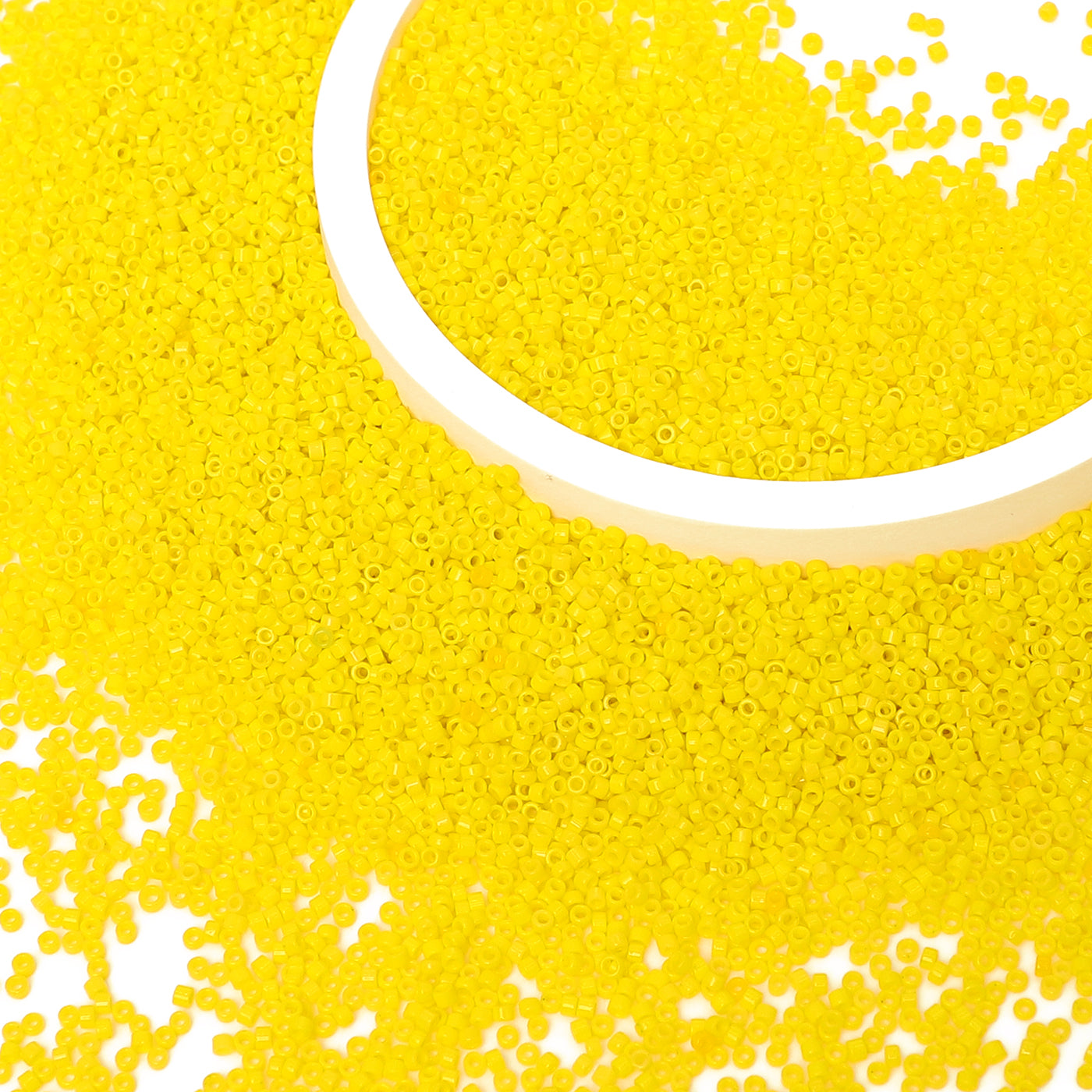 Perle di semi cilindri di vetro di alta qualità opaco di colore giallo brillante di alta qualità 1,6 mm BS1008 Immagine secondaria del prodotto