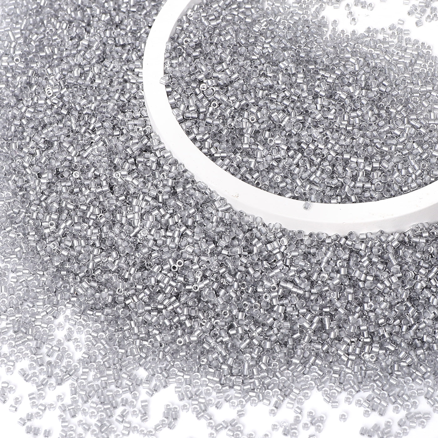 Transparent Color Lined Sliver Hight Quality Glass Cylinder Seed Beads 1.6 MM Size DJS5006 Secondary image