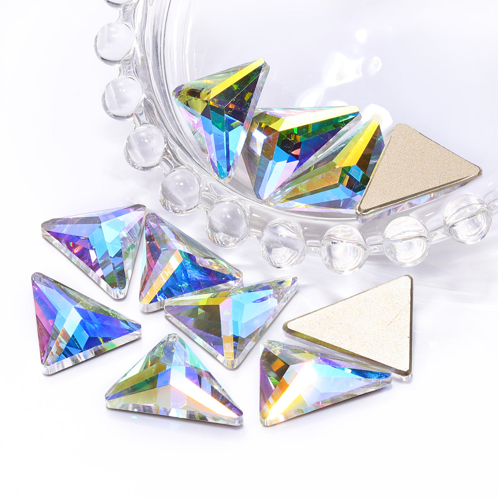 Crystal AB Derlta Shape High Quality Glass Beveled Flat Back Rhinestones WholesaleRhinestone