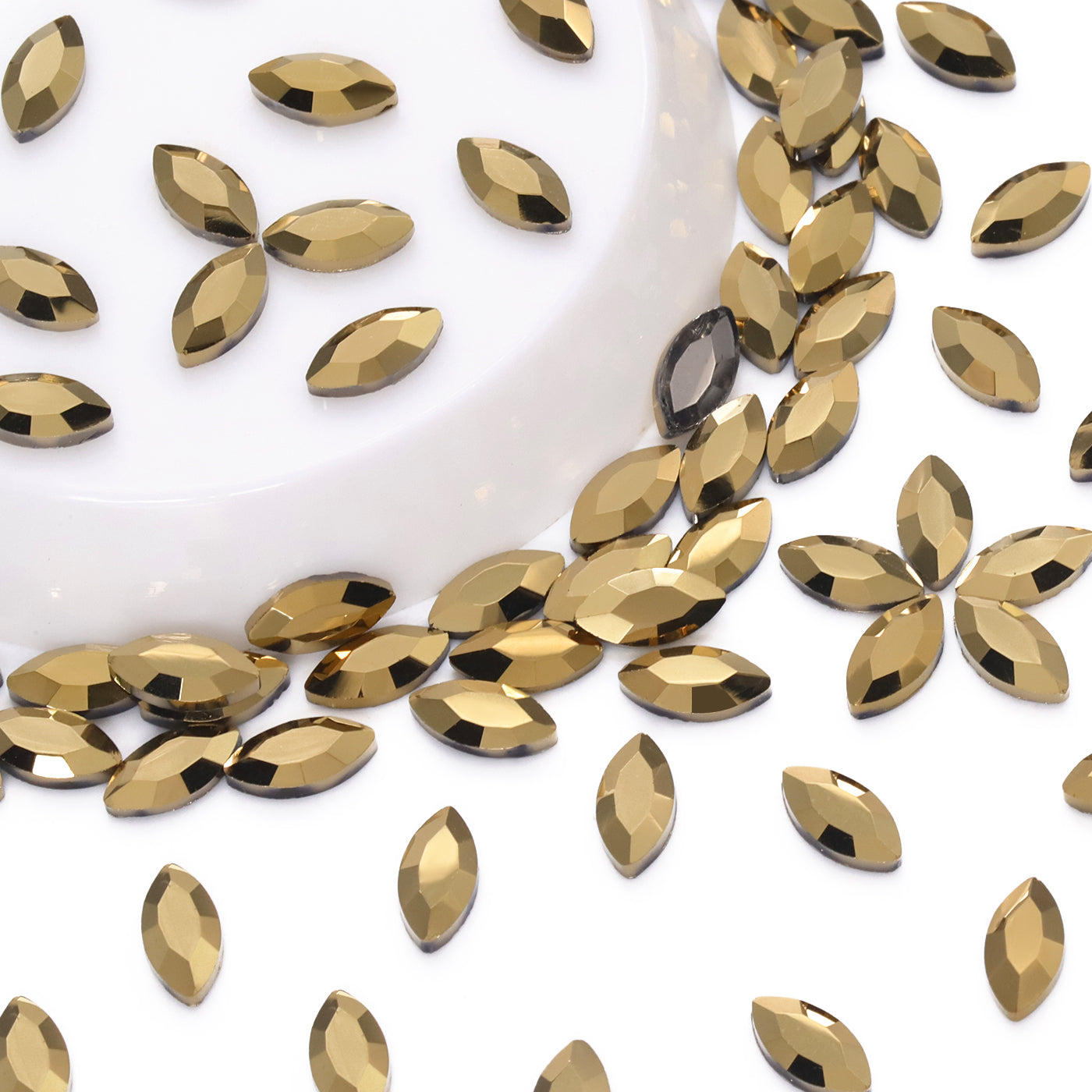 Navette Shape Aurum Flat Back Fancy Rhinestones WholesaleRhinestone