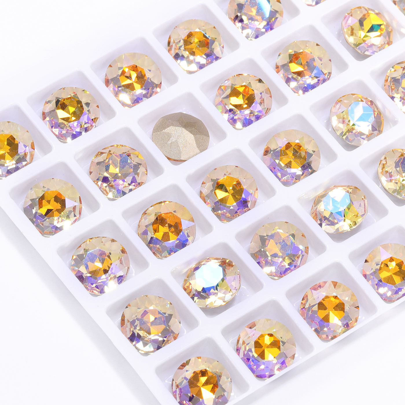 Paradicsom Shine Gemstone virág alakú, kiváló minőségű üveg, hátradejű strasszok Másodlagos kép