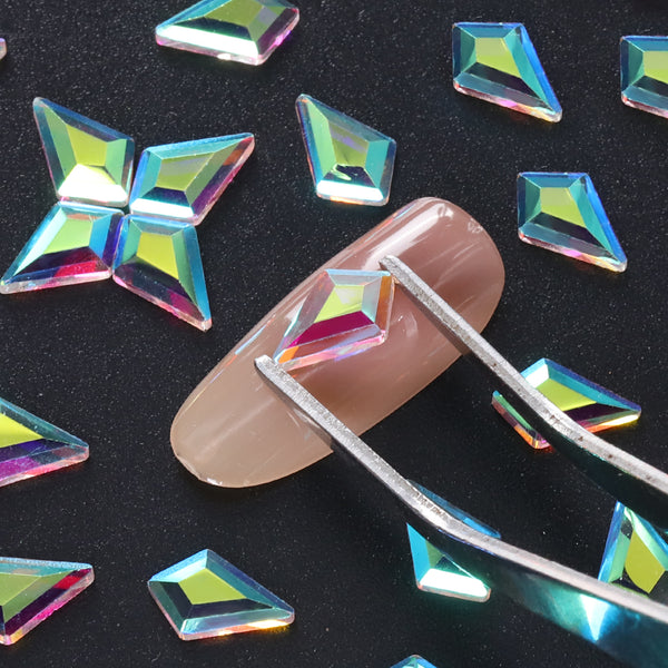 Arrow Shape Crystal AB Unfoiled Flat Back Fancy Rhinestones