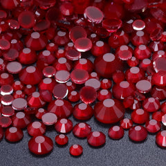 Mixed Sizes Mocha Neon Dk Siam Glass Flat Back Rhinestones For Nail Art