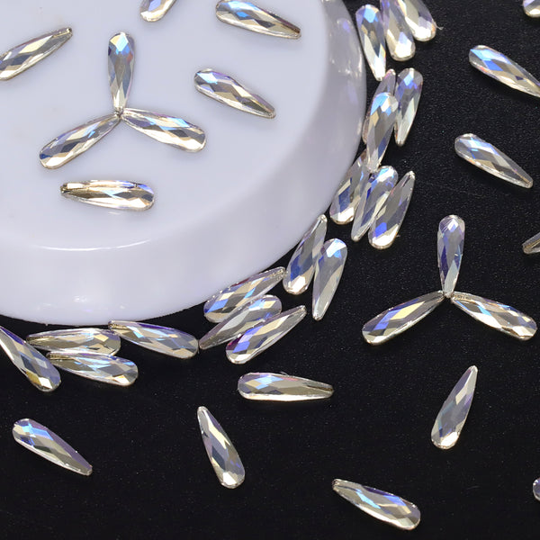 Raindrop Shape Blue Moonlight Flat Back Fancy Rhinestones WholesaleRhinestone